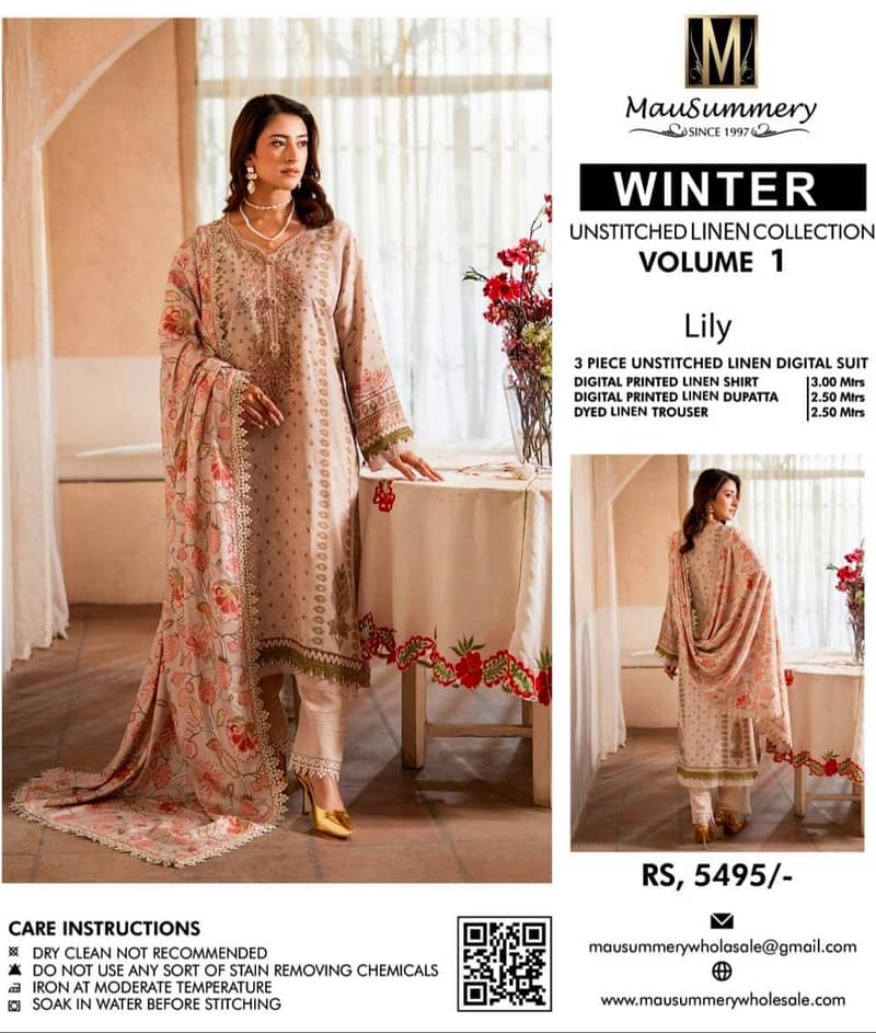 printed linen 3pc 3