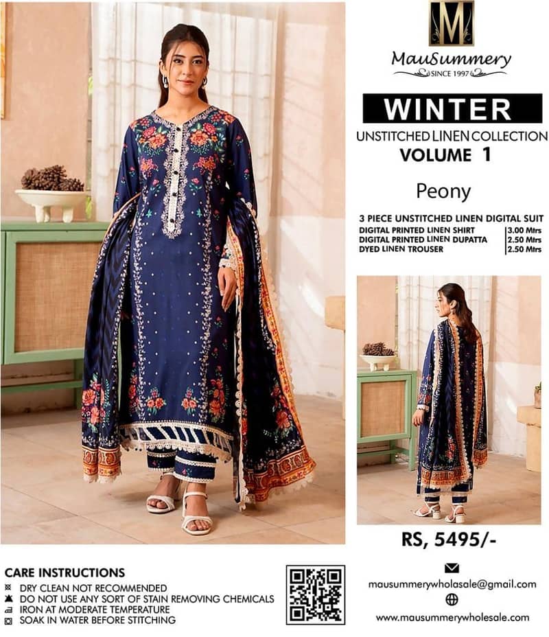 printed linen 3pc 5