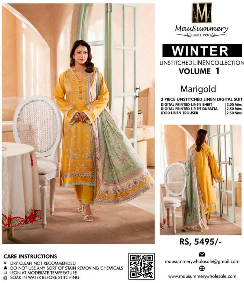 printed linen 3pc 7