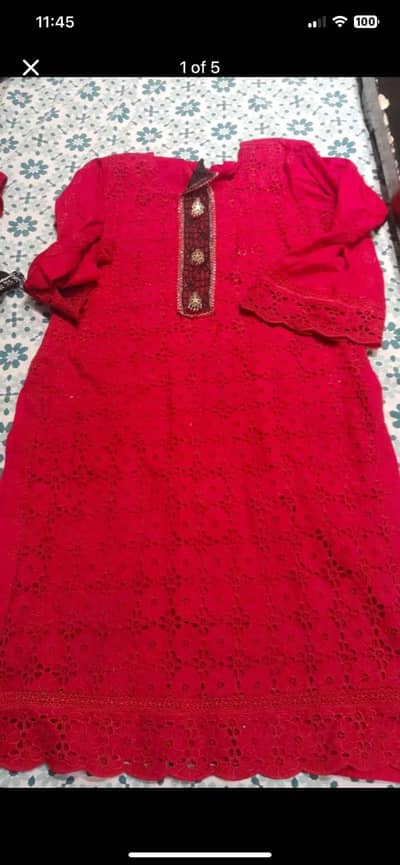 Chicken kari full embroidered suit 3 piece