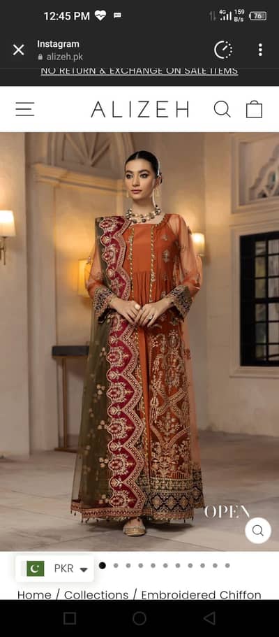Alizeh- 3 pc festive wear - gown style