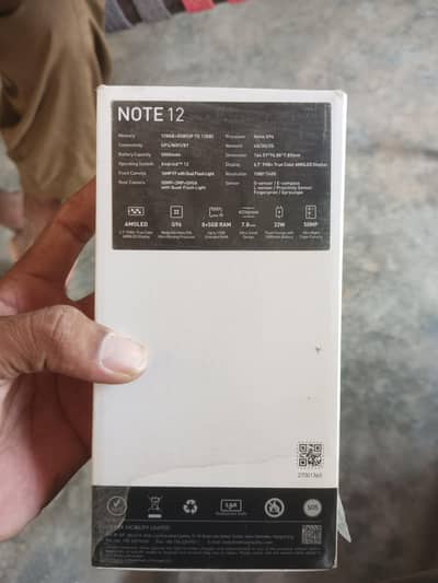Infinix Note 12 G96 8 128 Box and charger original  Panel change