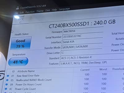 Crucial SATA SSD 240gb 80 percent health