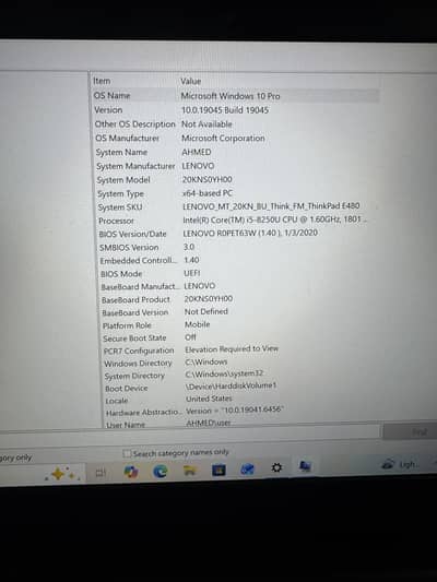 Lenovo Think pad E480 core i5 8 gen