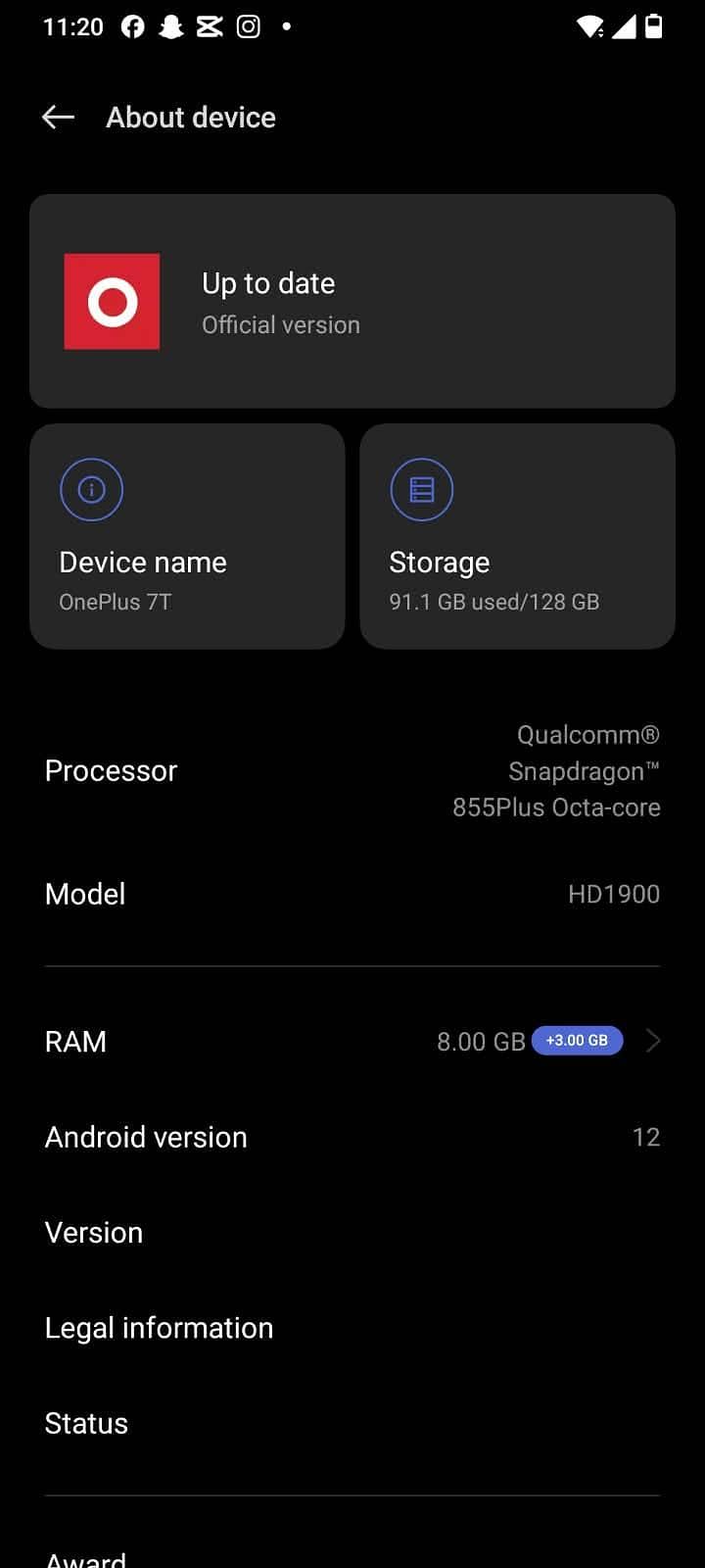 One Plus 7T 5