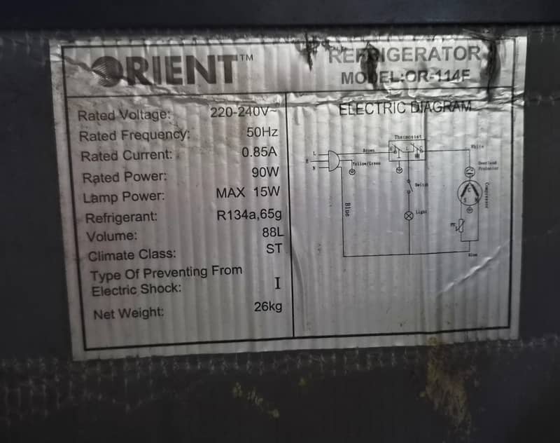 Orient Mini refrigerator 3