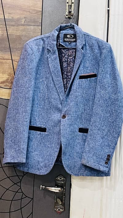 Men Dress Coat Light Blue