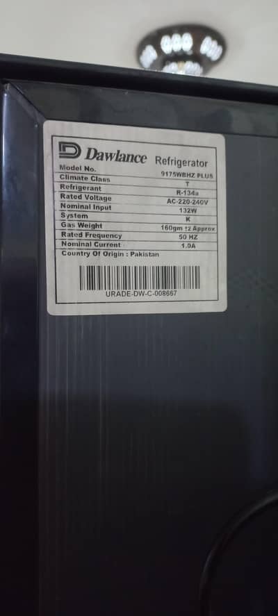 Dawlance model number 9175WBHZ plus