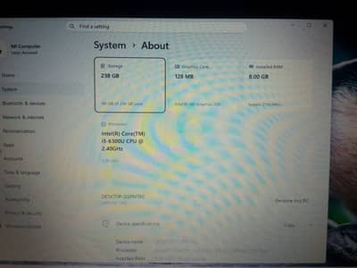 DEEL 7480 i5 6th GEN 8GB RAM DDR4 256GB SSD M2 SSD health 98%