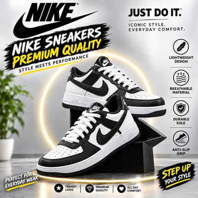 Premium Black & White Sneakers – Stylish,