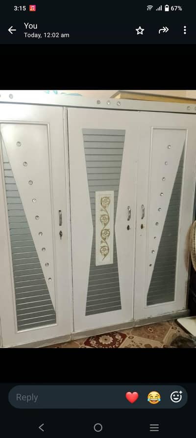 3 door cupboards and divider dressing mirror sale in reasonable price