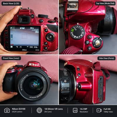 Nikon D3200 DSLR with 18/55 Lens | Extra Battery + Memory Card + Bag