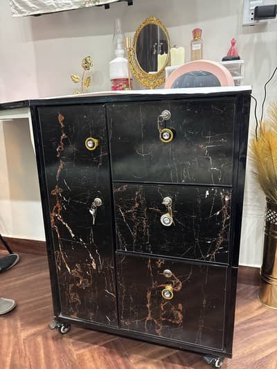 Wooden Table with Large capacity drawers FOLDABLE