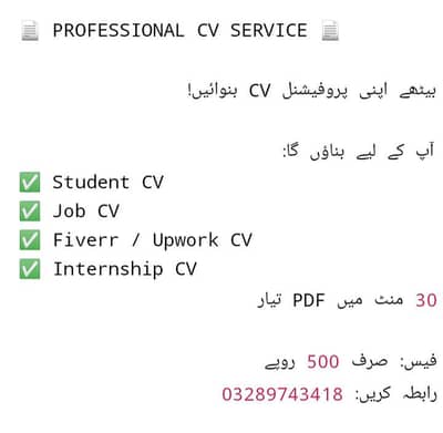 Professional CV Banwain - 30 Min Mein PDF - Rs 500