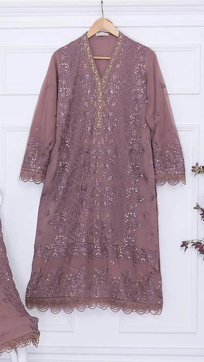 Azure 3 piece dress available in lilac colour