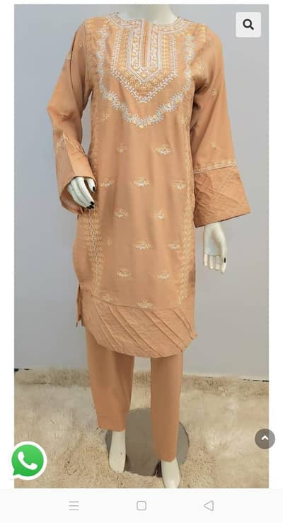 embroided dress 2 pc