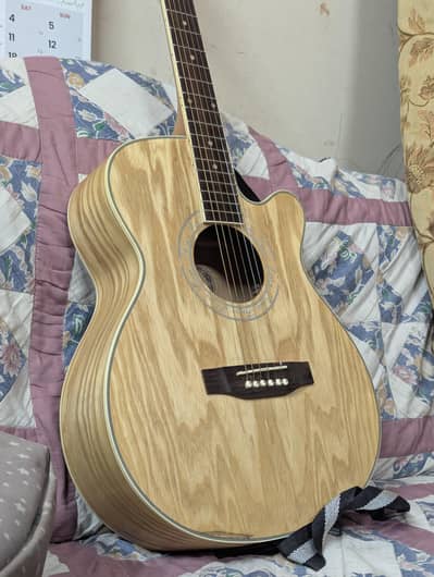 Premium Professional acoustic guitar new mahogany wood with bag strap
