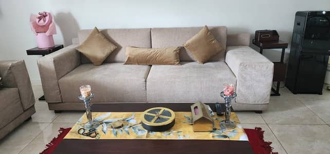 3 Seater Sofa – Premium Quality | Excellent Condition | Beige Color