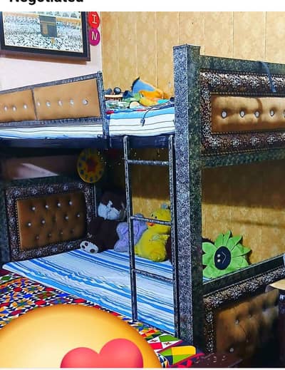iron with poshish bunk bed 10 by 9 condition price nigotiable