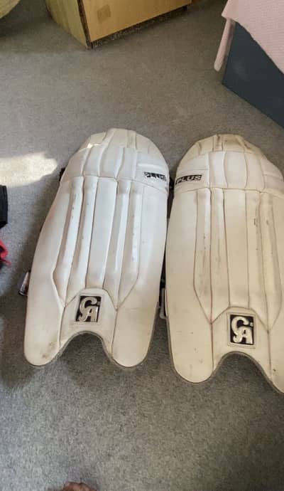Batting,keeping pads and stumps