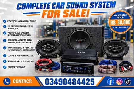 Zabardast Dhamaka! Complete Car Sound System for Sale (Like New)