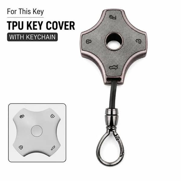 Dongfeng Vigo And DongFeng 007 TPU Car Key Cover with Metal Keychain | Premium Full Protection Key Case