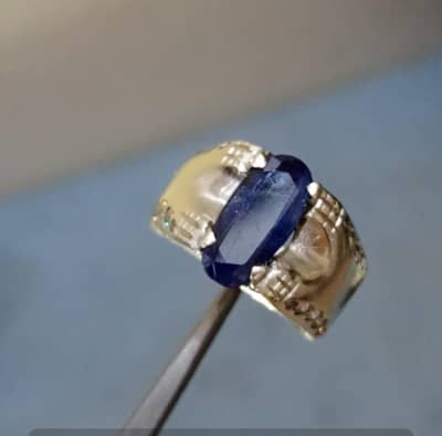 Kashmir Neelam blue sapphire stone Ring