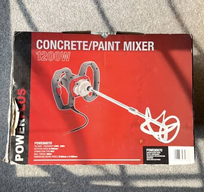 PowerPlus POWE80070 1200W Concrete & Paint Mixer | Brand New