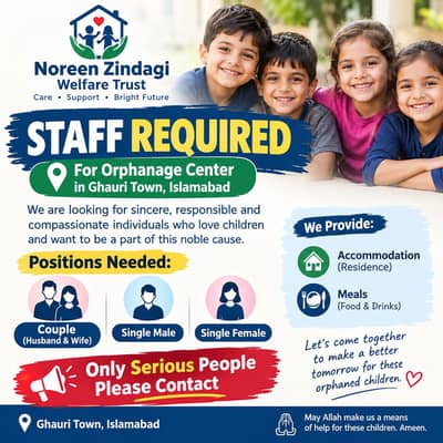 Domestic staff for NGO Yateem khana