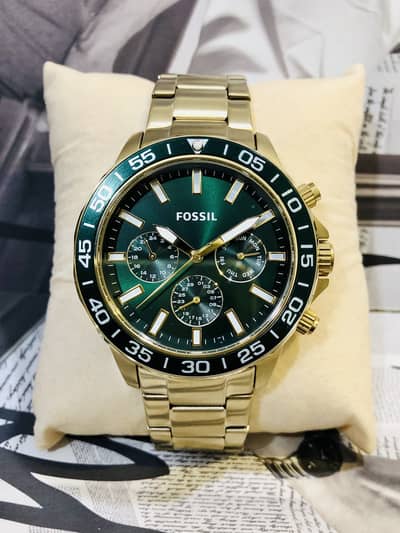 FOSSIL-GREEN & GOLD-NEW & ORIGINAL WATCH-SEIKO CITIZEN CASIO ARMANI