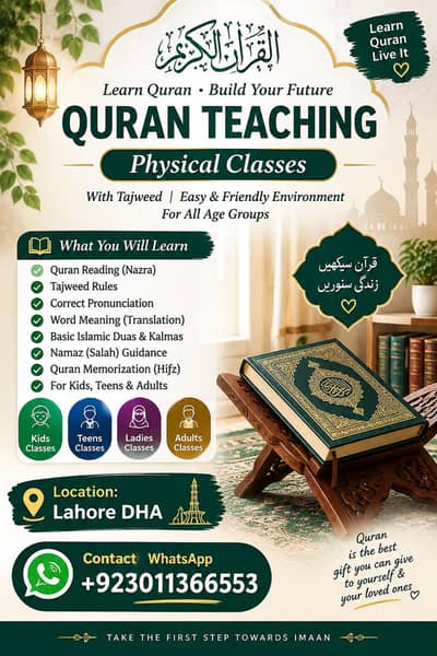 Quran Teacher DHA Lahore