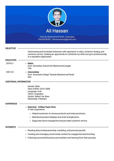 Fast Food / Restaurant Job Required in Multan.