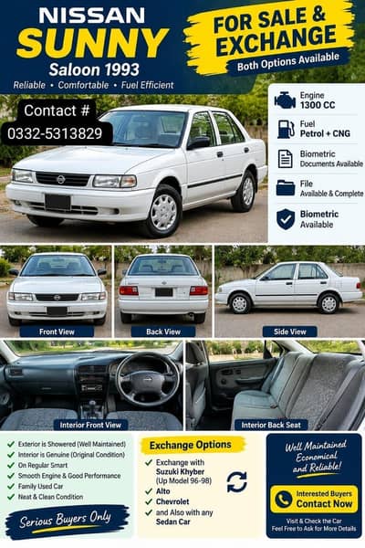 Nissan sunny saloon for Sale/exchange