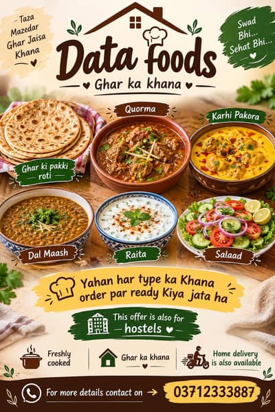 Data Foods — Freshly Cooked Ghar Ka Khana In Reasonable Price