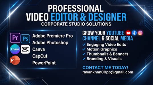 Professional Video Editor & Graphic Designer | YouTube & Social Media