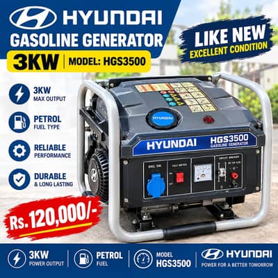 Hyundai HGS3500 3KW Gasoline Generator | Like New Condition