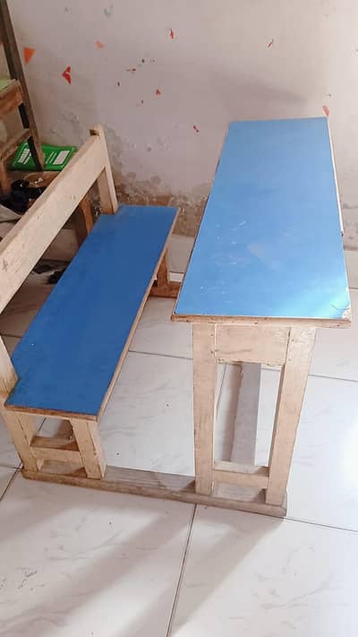 blue desk used but in new condition