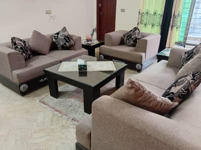 6 seater sofa set along with centre table and two side tables