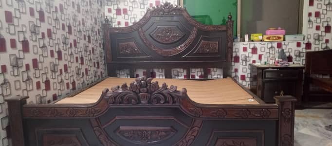 Premium Wooden Double Bed | Heavy Duty | Elegant Carved Design