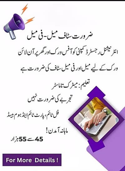 Hiring staff both male and female for office based, home based