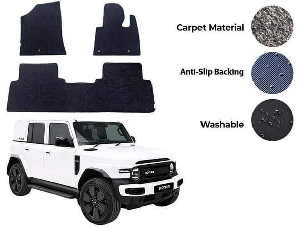iCaur V23 Genuine Fitting Carpet Floor Mat 3PCS - Model 2026