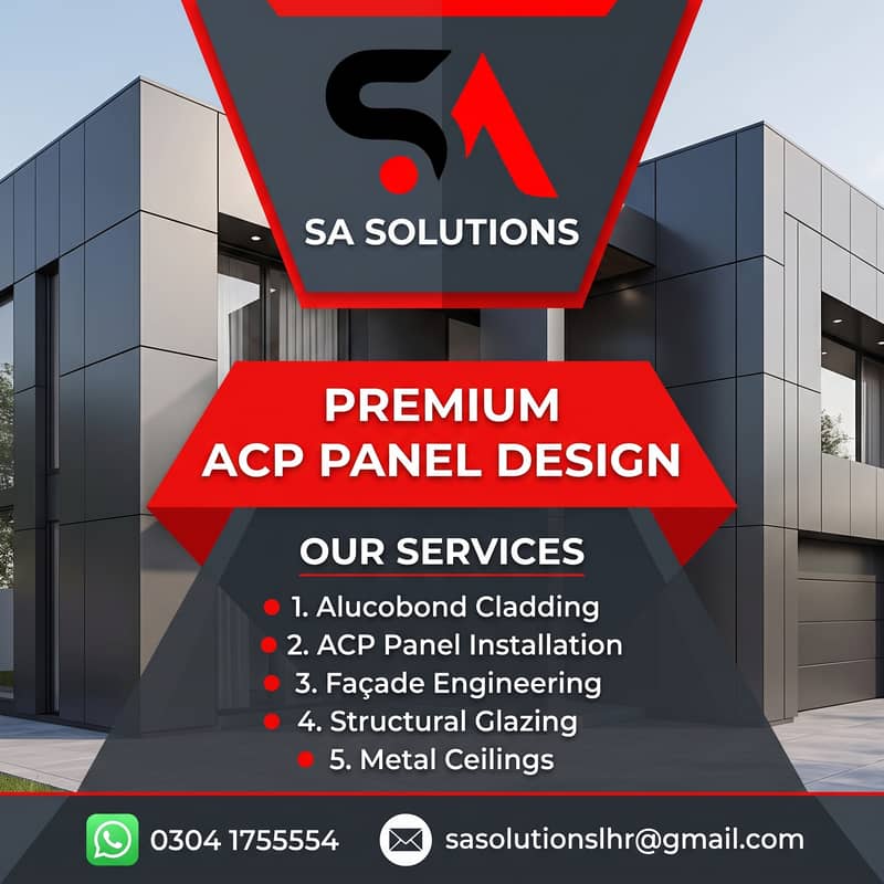 ACM Panel/ Building Front Elevation/ Exterior Wall Cladding/ ACP Sheet 3
