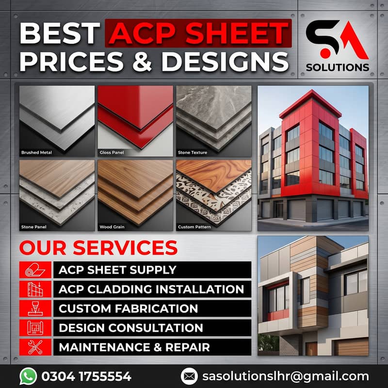 ACM Panel/ Building Front Elevation/ Exterior Wall Cladding/ ACP Sheet 4