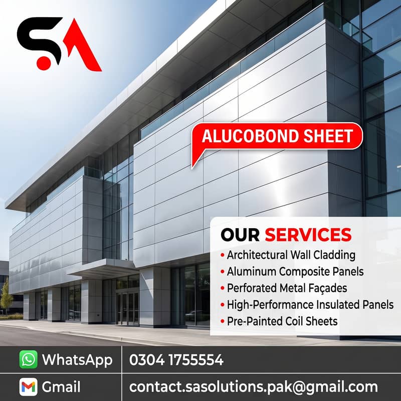 ACM Panel/ Building Front Elevation/ Exterior Wall Cladding/ ACP Sheet 12
