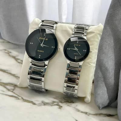 POSIF Luxury Steel Couple Watches Pair - Brand New Box Packing