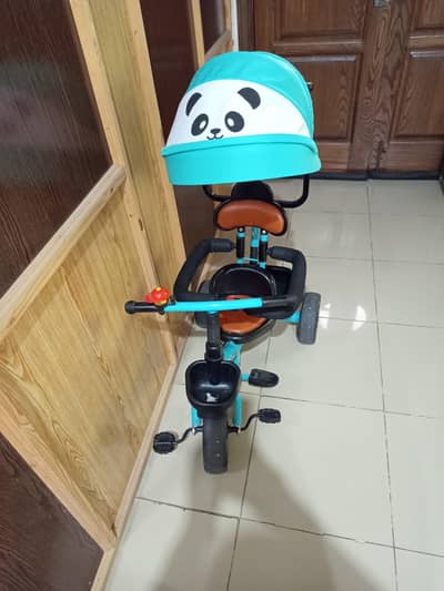 Panda Baby Tricycle with Canopy & Push Handle