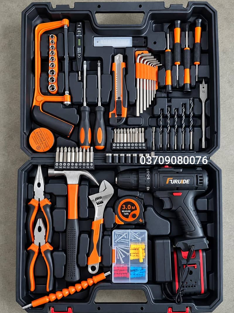 cordless drill machine with tools 0