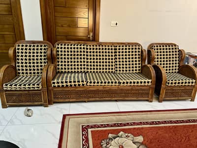 Beaitiful cane sofa set with table