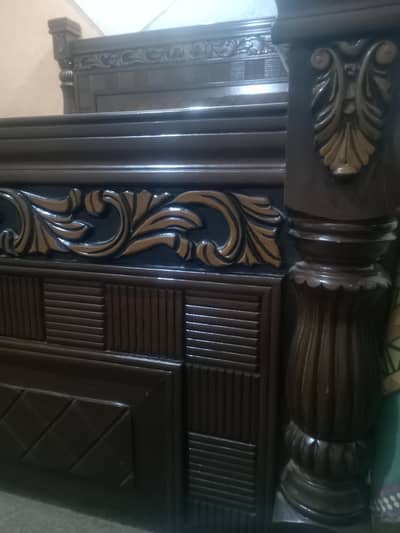 Wooden Bed Set almost new condition