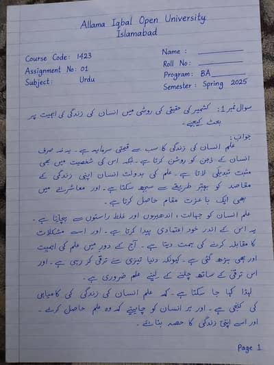 AIOU assignment work